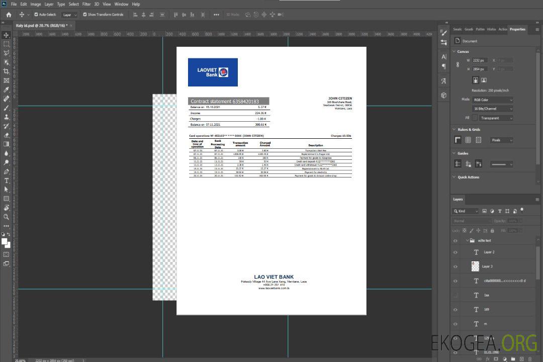 Modèle de relevé bancaire Laos Lao Viet Bank au format Word et PDF template Modèle de relevé bancaire Laos Lao Viet Bank au format Word et PDF template